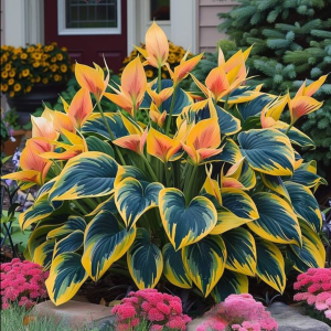 Хоста Флейм Данс купить по цене от 650р. в интернет-магазине «Посадика» с доставкой почтой в в Среднеуральске и по всей России – [изображение №1].